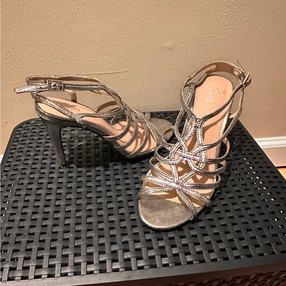 Silver Black Formal Heels
